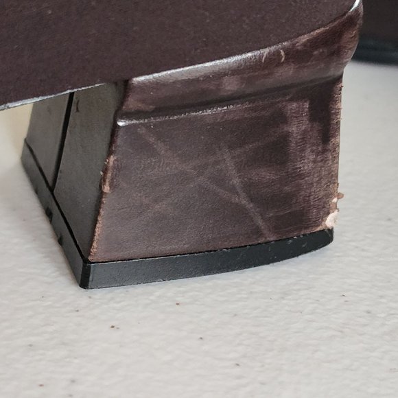 Stuart Weitzman Dark Brown Square-Toe Flats - Picture 8 of 10